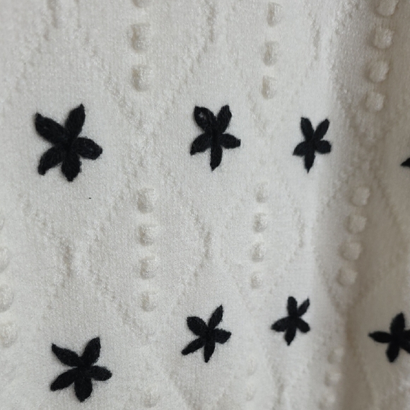 English Factory White Sweater with Black Star Accents - Picture 3 of 7